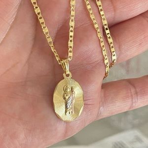 14k Gold Filled St. Jude Valentino Necklace Cadena De San Judas Tadeo